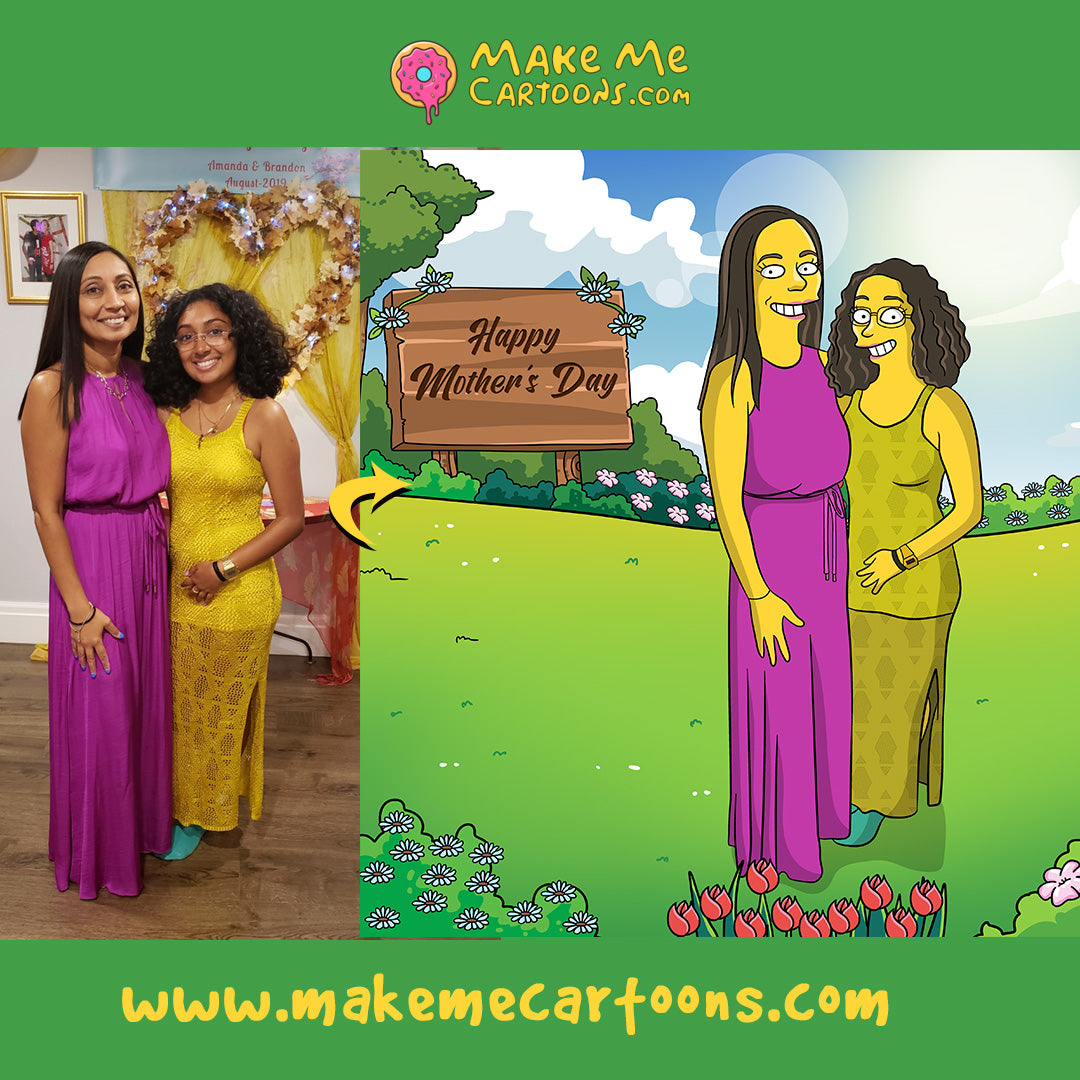 Personalised Mothers Day Gifts as Simpsons Portrait