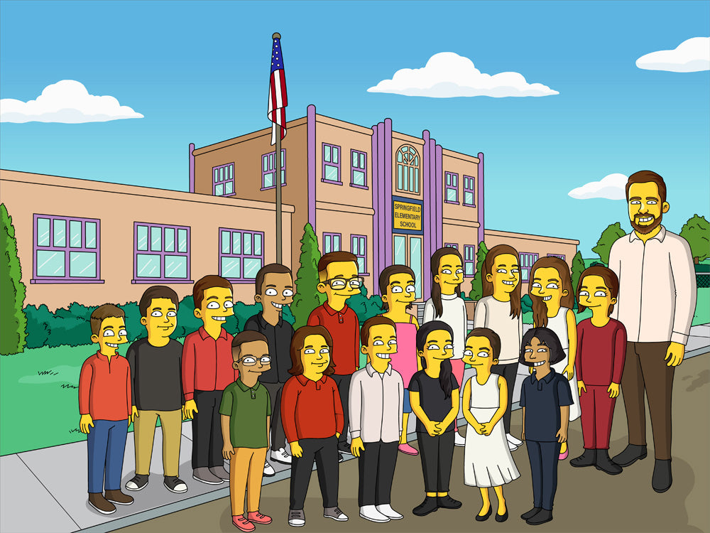 Make Me Yellow - More than 12 (Custom Yellow Family Portrait) - Make Me Cartoons