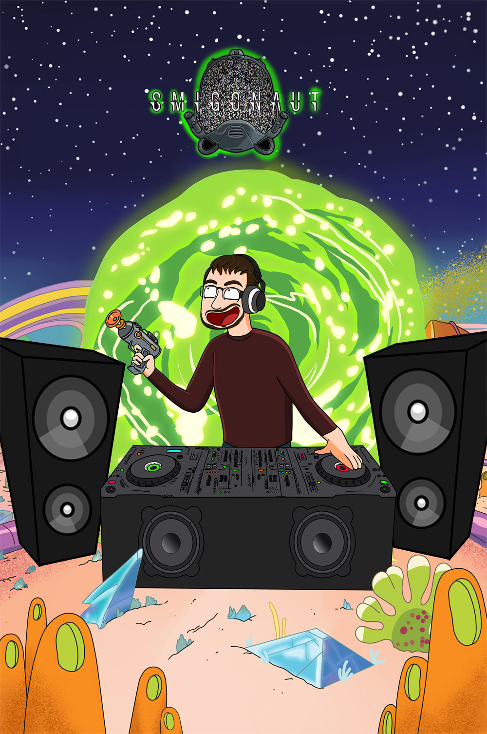 Rick and Morty Style Custom Portrait