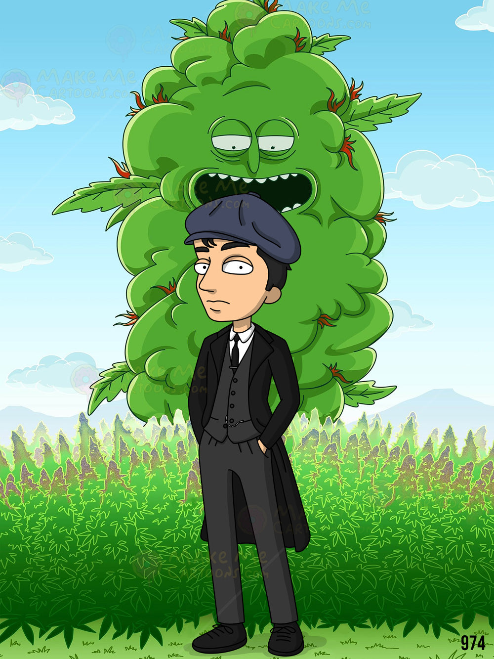 Rick and Morty Style Custom Portrait
