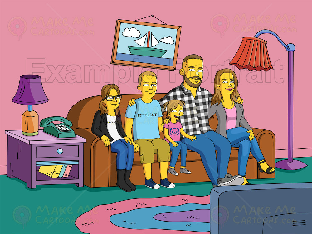 Make Me Yellow - More than 12 (Custom Yellow Family Portrait) - Make Me Cartoons