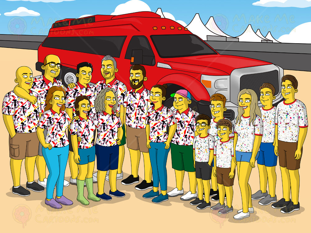 Make Me Yellow - More than 12 (Custom Yellow Family Portrait) - Make Me Cartoons