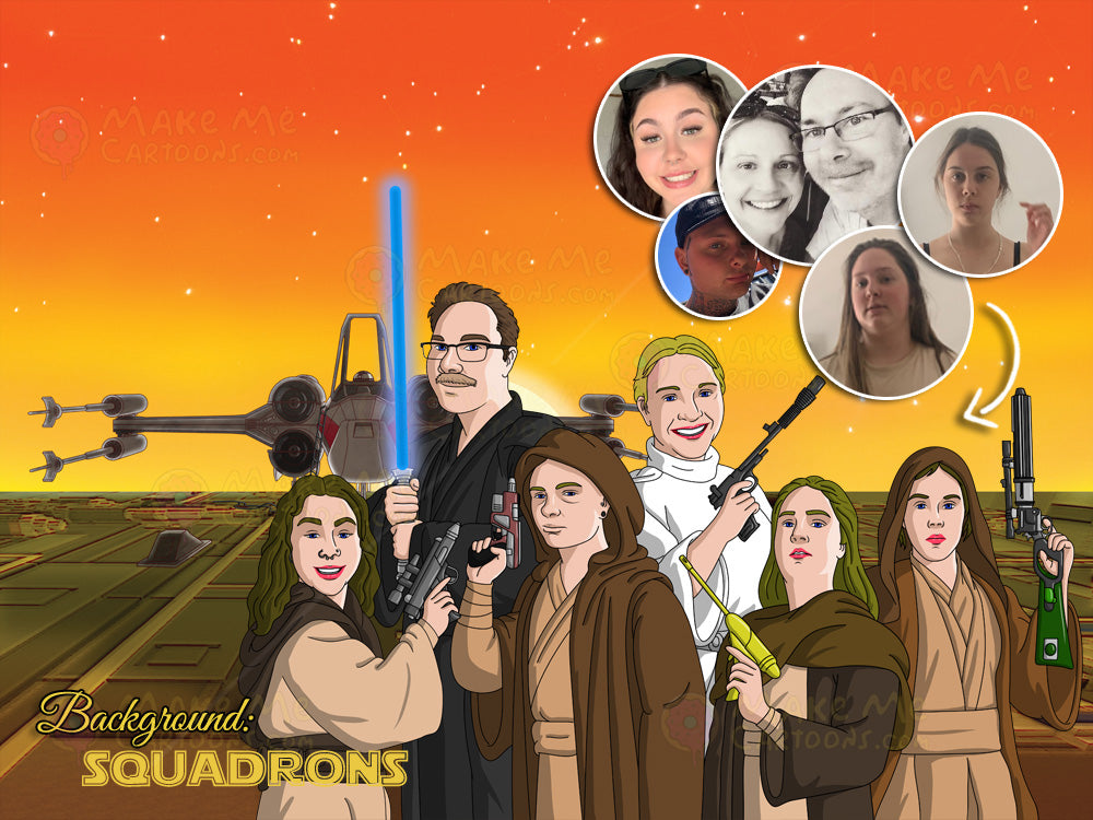 Star Wars Themed Drawing - More than 6 People - Make Me Cartoons